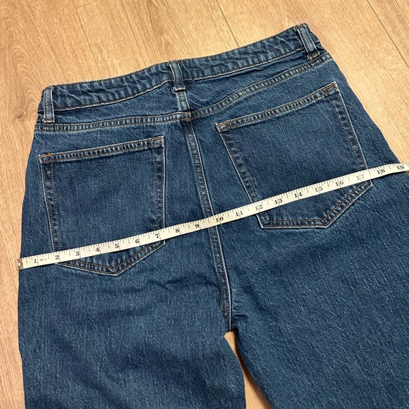 Reformation Jax Stretch High Rise Dark Wash Blue Straight Jeans size 30 - Picture 7 of 8